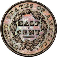 USA 1836  Classic Head Half Cent  Original