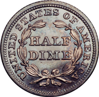 USA 1844  Seated Liberty Half Dime