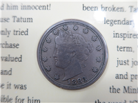 Liberty "Racketeer" Nickel Without CENTS  (US Mint, 1883)