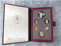 1983-s Olympic Prestige Proof Set (maroon box 7 coins)