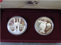 1983-S Olympic 2 Coin Silver Dollar Proof Set