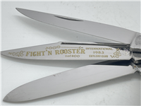 1983 FIGHT'N ROOSTER Mother of Pearl International Cutlery Trapper