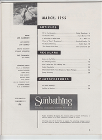 MODERN SUNBATHING AND HYGIENE  Vol. 25 #4    (Variant Cover, March, 1955) 