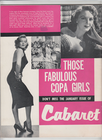 CABARET   Vol. I #8    (Entertainment Pub., December, 1955) Lilly Christine