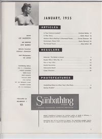 MODERN SUNBATHING AND HYGIENE  Vol. 25 #1    (, Janurary, 1955) 