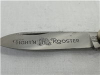 1977-1982 FIGHT'N ROOSTER Buffalo Horn Mother of Pearl Shield Canoe