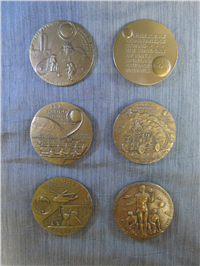 1970 Franklin Mint Apollo Flight Bronze Medals Collection 