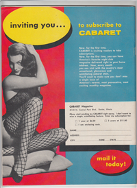 CABARET   Vol. II #6    (Entertainment Pub., October, 1956) Irma The Body