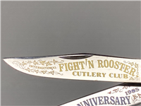 1985 FIGHT'N ROOSTER Mother of Pearl INTERNATIONAL CUTLERY CLUB Trapper