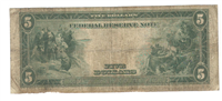 (Fr-838)  1914 $5 Federal Reserve Note (Chicago, Red Seal)