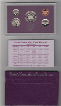 1991 Proof Set (purple box 5 coins)