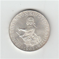 AUSTRIA 1963 25 Schilling Prince Eugen von Savoyen Commemorative Coin 1663-1736