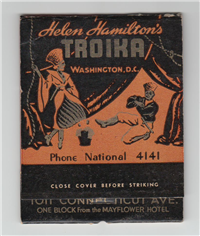 1940s Helen Hamilton's Troika Continental Revues Washington DC Matchbook